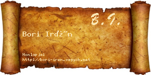 Bori Irén névjegykártya